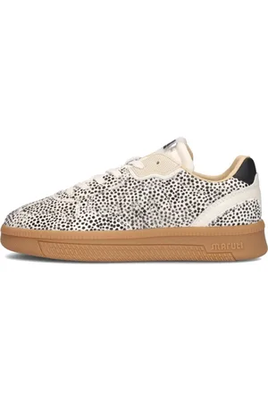 Maruti Schoenen, Dames, Veelkleurig, 43 EU, Beige Ponyhair Yale Sneakers voor dames
