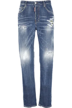 Dsquared2 Jeans, Heren, Blauw, XL, Katoen, Blauwe Jeans met Scheuren van Katoen