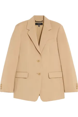 Max Mara Jassen, Dames, , 2Xs, Wol, Feminine wollen blazer met reverskraag