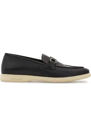 Salvatore Ferragamo Schoenen, Heren, Zwart, 39 1/2 EU, Leer, Platte Kalfsleren Schoenen met Amandelvormige Neus