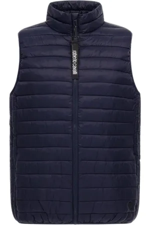 Roberto Cavalli Jassen, Heren, Blauw, L, Gewatteerd Puffer Vest