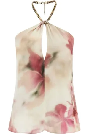 Guess Tops, Dames, Veelkleurig, XL, Bloemenprint mouwloze top