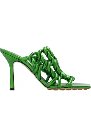 Bottega Veneta Schoenen, Dames, Groen, 39 EU, Leer, Stretch Twist Mule