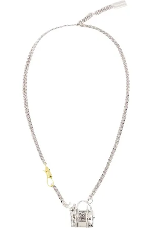 Marc Jacobs Accessoires, Dames, Grijs, ONE Size, Zilveren Kattenketting - Metaal - Messing