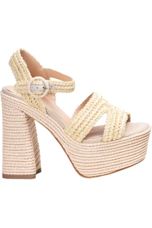 Castaner Schoenen, Dames, , 40 EU, Leer, Natuurlijke Platform Sandalen met Enkelband