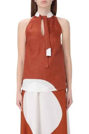 LIVIANA CONTI Tops, Dames, Bruin, M, Sleeveless Top