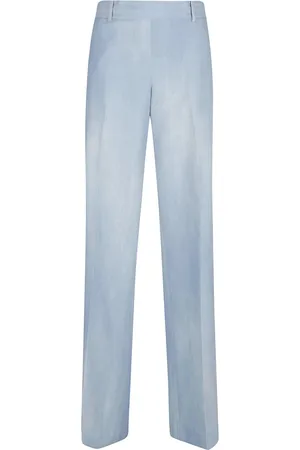 ERMANNO SCERVINO Broeken, Dames, Blauw, S, Katoen, Stijlvolle Broeken