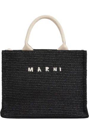 Marni Tassen, Dames, Zwart, ONE Size, Katoen, Kleine Tote Bag