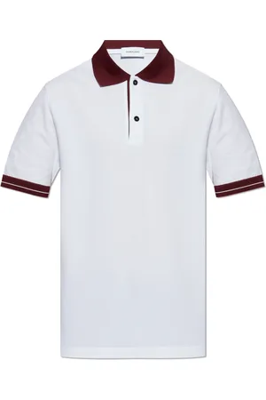 Salvatore Ferragamo Tops, Heren, Wit, S, Katoen, Cotton Polo