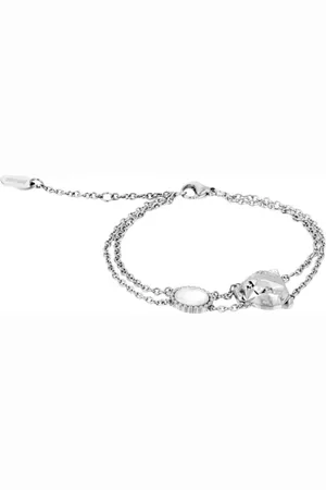 Roberto Cavalli Accessoires, Dames, Grijs, ONE Size, Tijgerkop Steen Armband