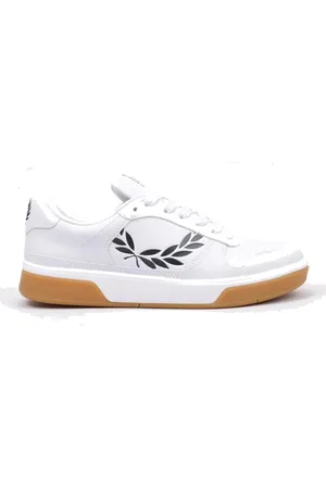 Fred Perry Schoenen, Heren, Wit, 41 EU, Leer, Sneaker van gestructureerd leer met Laurel Crown-logo