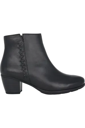 Gabor Schoenen, Dames, Zwart, 38 EU, Leer, Zwarte enkellaars met hak