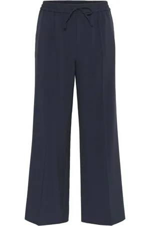 Part Two Broeken, Dames, Zwart, 3Xl, Polyester, Wijde Pijp Elastische Taille Broek After Midnight