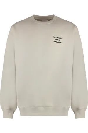 Drôle de Monsieur Sweatshirts & Hoodies, Heren, , S, Katoen, Katoenen Sweatshirt met Ronde Hals en Geribbelde Boorden