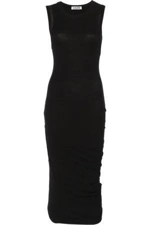 Jil Sander Kleedjes, Dames, Zwart, S, Zwarte Lange Jurk
