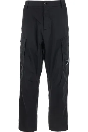 C.P. Company Broeken, Heren, Zwart, M, Katoen, Cargo Broek met Lensmotief