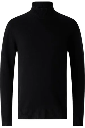Roberto Cavalli Truien, Heren, Zwart, M, Wol, Wollen Turtle-Neck Sweater