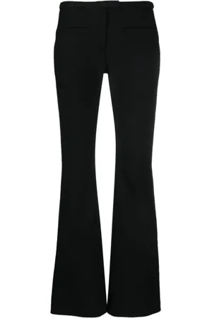 Courrèges Broeken, Dames, Zwart, S, Zwarte uitlopende crêpe broek