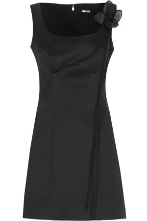 ROTATE Kleedjes, Dames, Zwart, L, Zwarte Mouwloze Bloemendetail Jurk