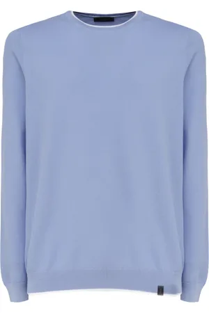 FAY Truien, Heren, Blauw, M, Katoen, Rondgebreide trui