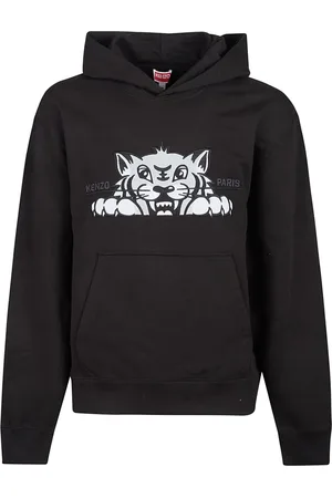 Kenzo Sweatshirts & Hoodies, Heren, Zwart, M, Geborduurde Tijger Klassieke Sweater