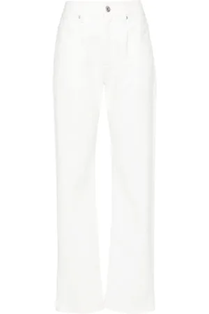 Brunello Cucinelli Jeans, Dames, Wit, M, Denim, C600R Naturale Broek