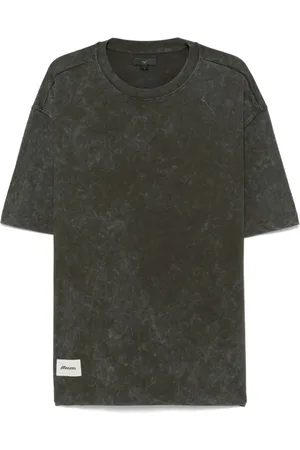 Mizuno Tops, Heren, Zwart, S, Zwart Crew Neck Logo Patch T-shirt