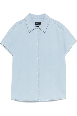 A.P.C. Blouses & Shirts, Dames, Blauw, S, Katoen, Marina Katoenen Chemisette