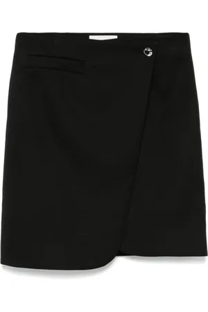 COPERNI Rokken, Dames, Zwart, M, Polyester, Zwarte Wraparound Rok