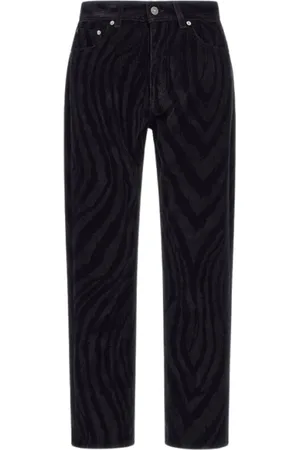 Roberto Cavalli Jeans, Heren, Zwart, XL, Denim, Zebra Print Jeans Zwart Man