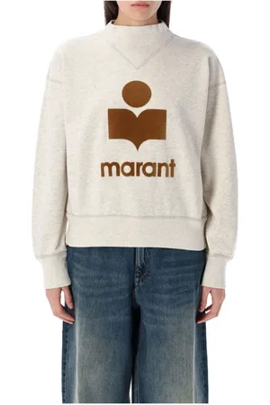 Isabel Marant Sweatshirts & Hoodies, Dames, Wit, S, Katoen, Stijlvolle Gebreide Trui in Ecru Kameel