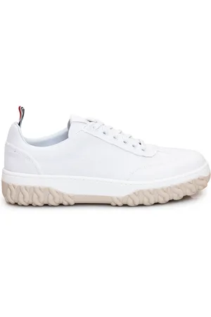 Thom Browne Schoenen, Heren, Wit, 41 EU, Low Fabric Lace-Up Sneakers