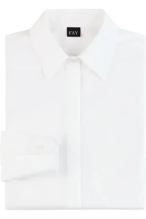 FAY Blouses & Shirts, Dames, Wit, L, Katoen, Wit overhemd
