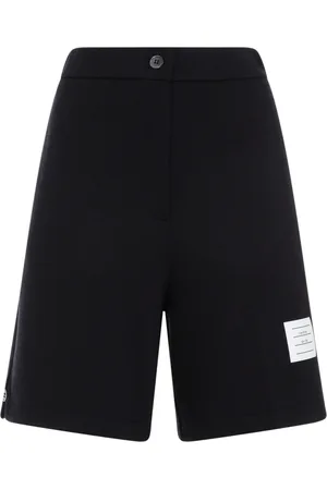 Thom Browne Korte broeken, Dames, Blauw, 2Xs, Wol, High Waisted Shorts
