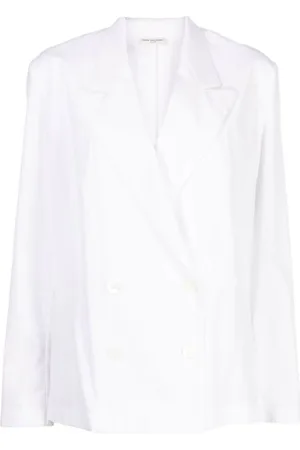 DRIES VAN NOTEN Jassen, Dames, Wit, S, Katoen, Cotton Blazer Shirt