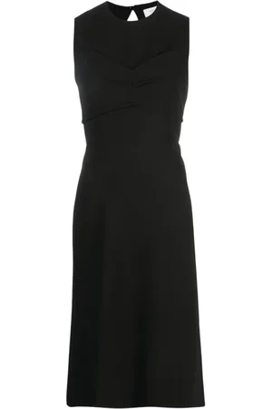 Sportmax Kleedjes, Dames, Zwart, M, Polyester, Mirto Midi Jurk