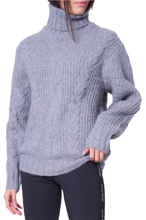Silvian Heach Truien, Dames, Grijs, S, Polyester, Kabel Gebreide Coltrui