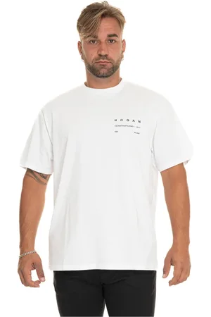 Hogan Tops, Heren, Wit, L, Katoen, Stijlvol T-shirt