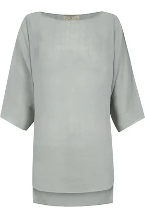 Cortana Blouses & Shirts, Dames, Blauw, XS, Arena, top in hemelsblauwe ramie
