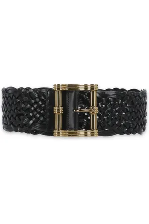 Etro Accessoires, Dames, Zwart, 75 CM, Leer, Geweven Leren Maxi Riem