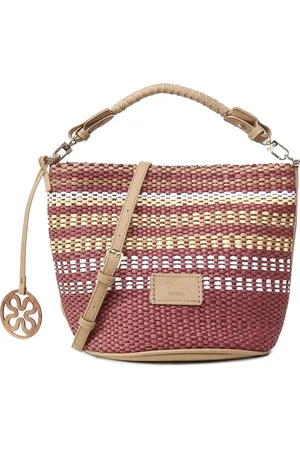 V°73 Tassen, Dames, Veelkleurig, ONE Size, Rode Geweven Hobo Tas met Hanger