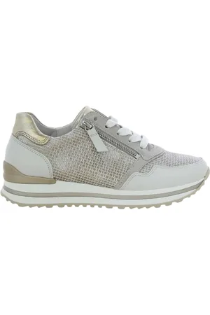 Gabor Schoenen, Dames, Grijs, 40 EU, Leer, Dames Sneakers 66.528 Z5