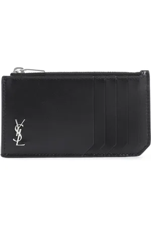 Saint Laurent Accessoires, Heren, Zwart, ONE Size, Leer, Zwarte Portemonnee Heren Accessoires Ss 25