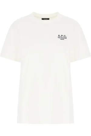 A.P.C. Tops, Dames, Wit, S, Katoen, Standaard T-shirt