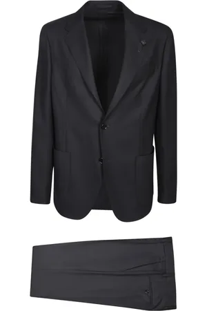 LARDINI Pakken, Heren, Zwart, L, Single Breasted Suit Set