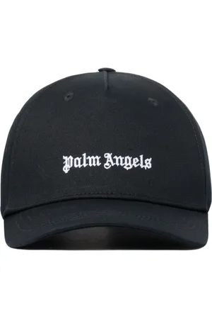Palm Angels Accessoires, Heren, Zwart, ONE Size, Katoen, Geborduurd Logo Zwarte Katoenen Pet
