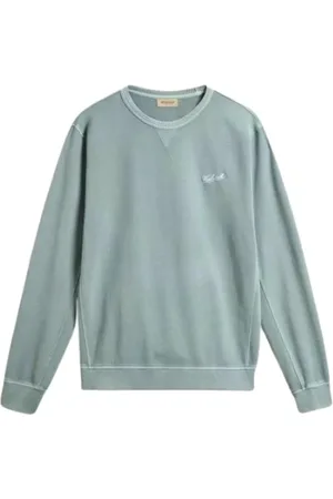 Woolrich Sweatshirts & Hoodies, Heren, Blauw, M, Katoen, Logo Katoenen Crewneck