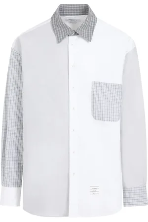 Thom Browne Overhemden, Heren, Veelkleurig, L, Katoen, Funmix Oversized Shirt met Lange Mouwen