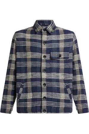 Etro Jassen, Heren, Blauw, XL, Katoen, Gebreid Katoen en Linnen Overshirt