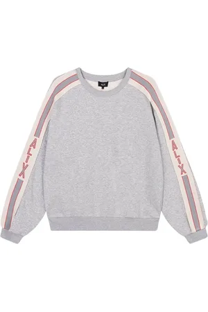 Alix the label Sweatshirts & Hoodies, Dames, Grijs, L, Katoen, Gestreepte Tape Sweater